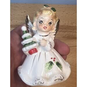 Vtg Josef Originals Christmas Angel TREE Figurine Ceramic Decor Collectible Xmas